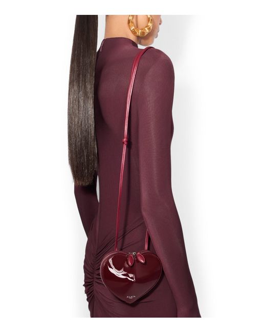 Alaïa Red Mini Patent Leather Le Coeur Shoulder Bag