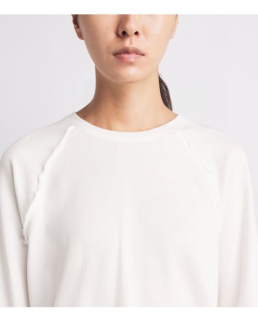 ME+EM White Organic Cotton Raw Edge Sweatshirt
