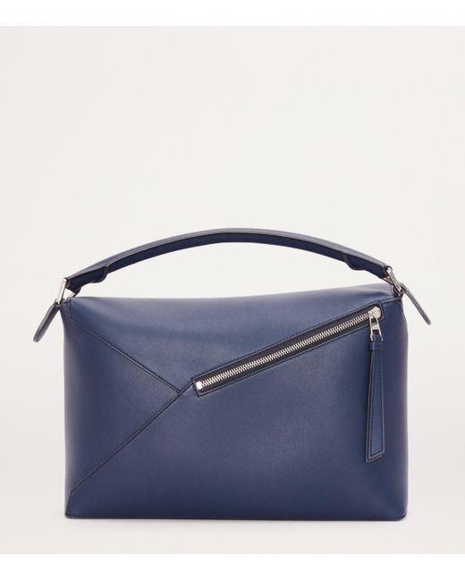 Loewe Blue Large Leather Puzzle Edge Cross-Body Bag for men