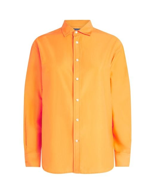 Polo Ralph Lauren Orange Cotton-Silk Relaxed-Fit Shirt