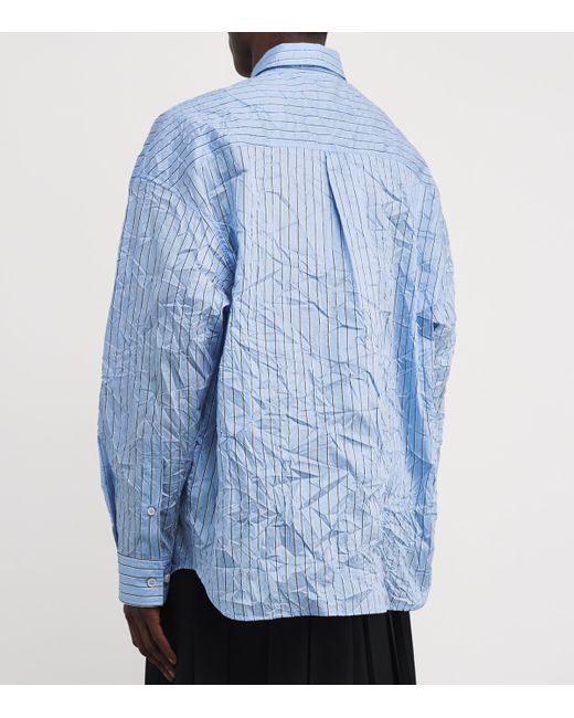 Juun.J Stripe Crinkle Shirt in Blue for Men | Lyst