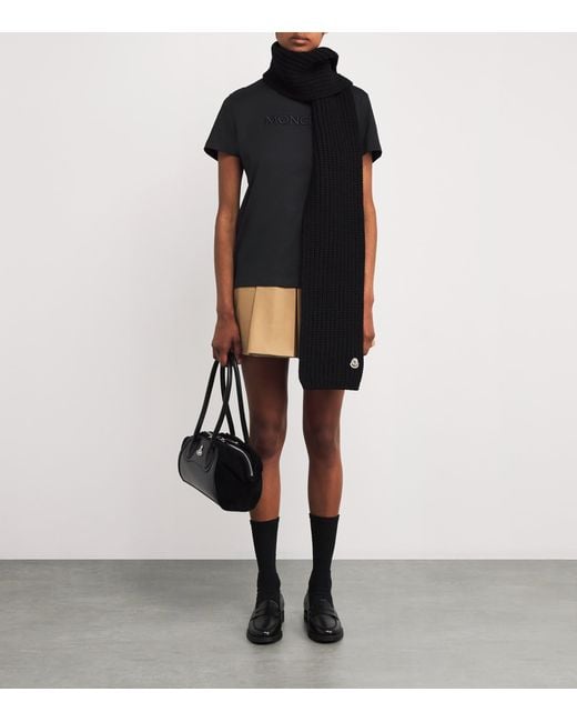 Moncler Black Cotton Logo T-Shirt