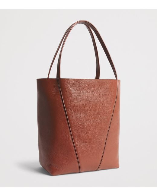 Chloé Brown Medium Leather Spin Tote Bag