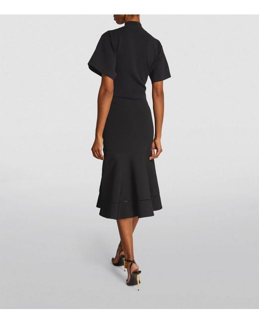 Victoria Beckham Black T-shirt Midi Dress