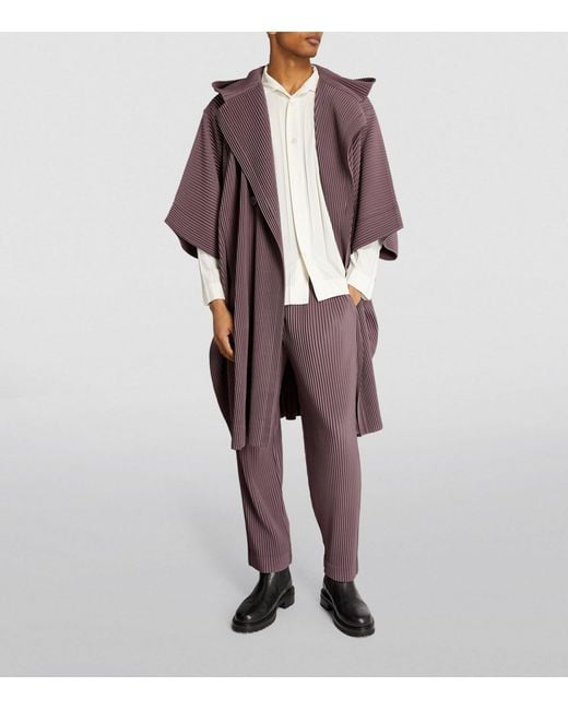 Homme Plissé Issey Miyake Purple Pleated Monthly Colours January Overcoat for men