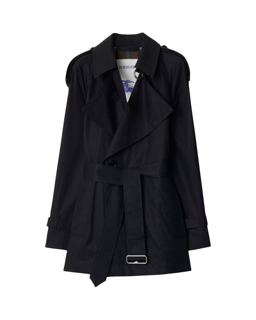 Burberry Women Black Cotton Trench Coat main image 1