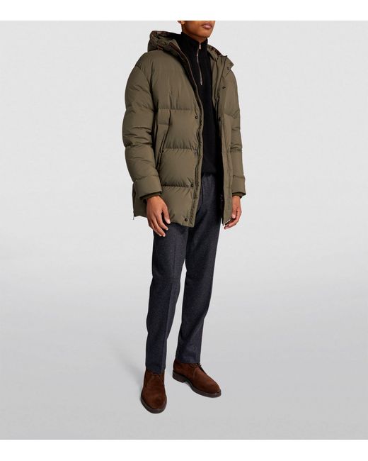 Canali Down Puffer Jacket in Green for Men | Lyst