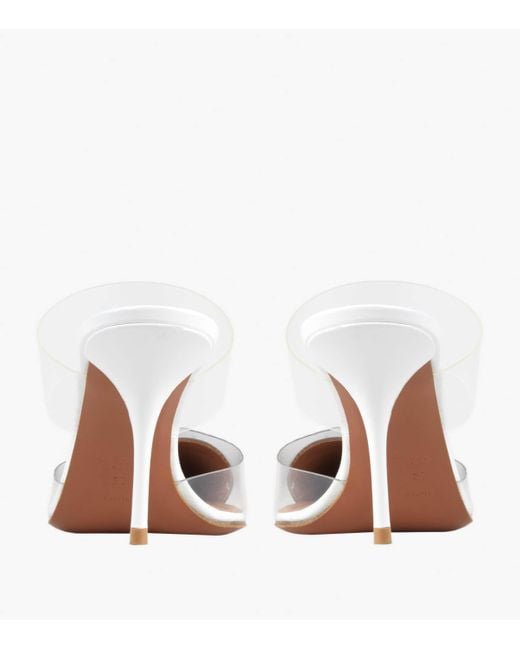 Alaïa White Leather Coeur Mules 90