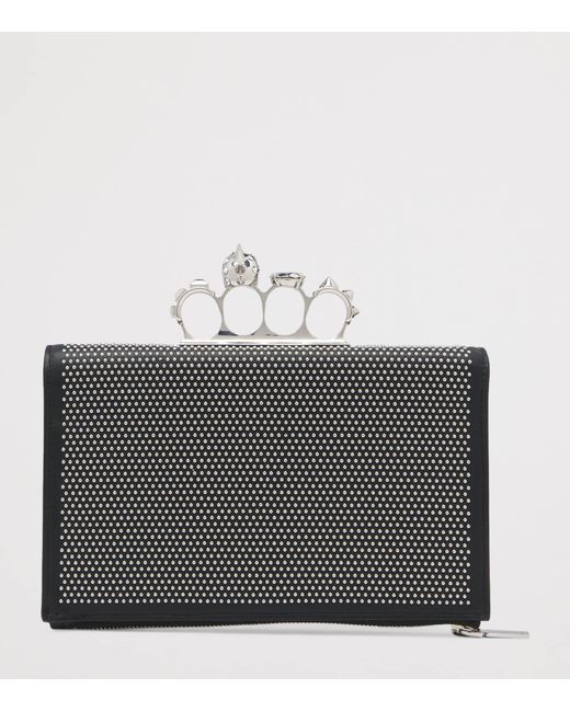 McQueen Black Skull Four-Ring Pouch