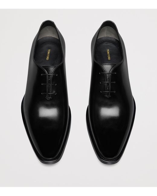 Tom Ford Black Leather Lace-Up Oxford Shoes for men