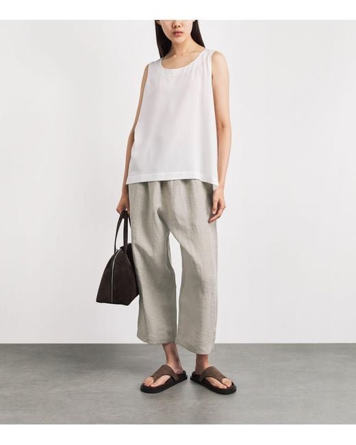 Eskandar Gray Linen-Blend Japanese Trousers