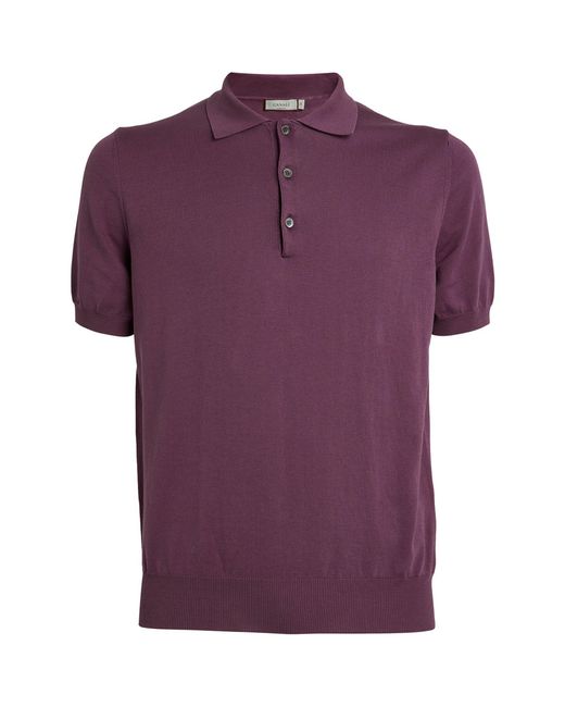 Canali Purple Cotton Piqué Polo Shirt for men