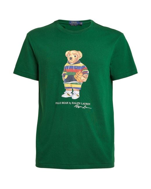 Polo Ralph Lauren Cotton Polo Bear T-shirt in Green for Men | Lyst Canada