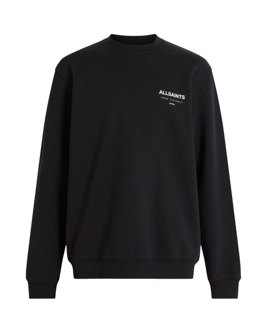 AllSaints Black Cotton Underground Sweatshirt for men