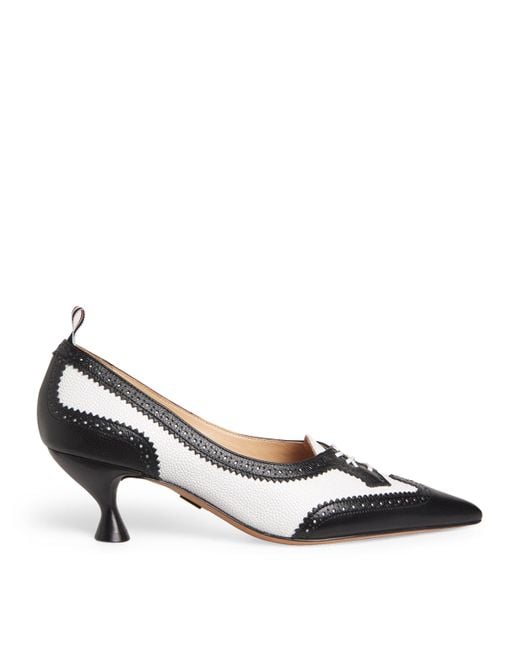 Thom Browne Metallic Leather Wingtip Pumps 55