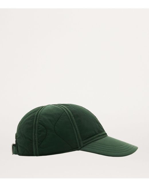 Burberry Green Nylon Quilted Baseball Cap for men