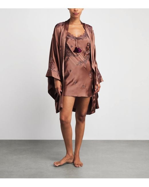 Torlowei Brown Silk Patsy Mini Slip Dress