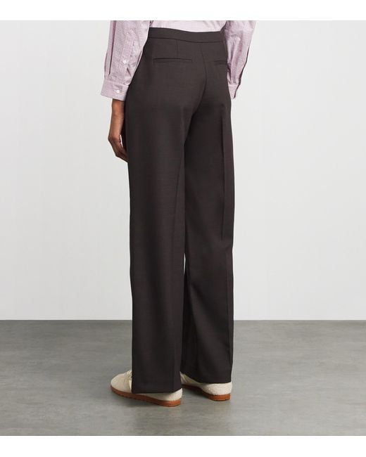 Claudie Pierlot Gray Wool-Blend Straight Trousers