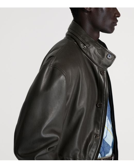 Dunhill Black Leather Jacket for men