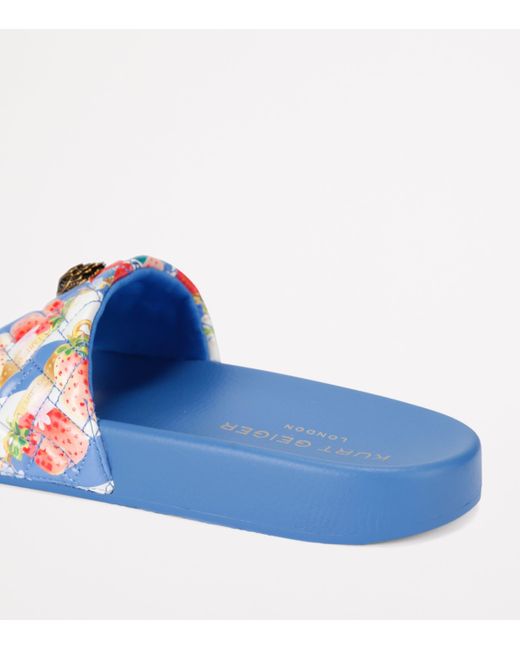 Kurt Geiger Blue Meena Eagle Slides