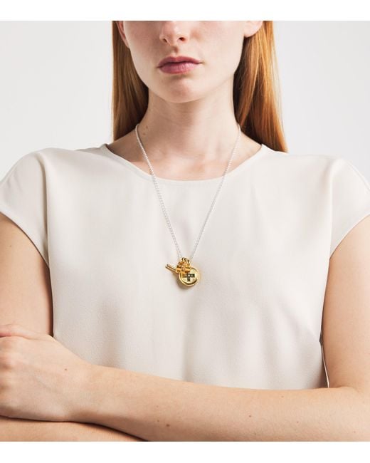 Tilly Sveaas Metallic Plated Moi + Toi Cluster Necklace