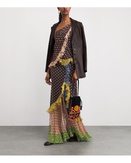Etro Natural Silk Paisley Midi Skirt