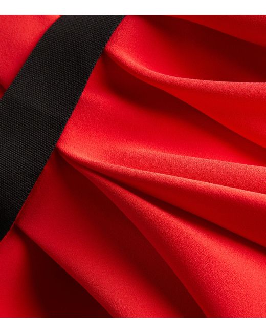 Roksanda Red Asymmetric-drape Gaelle Midi Dress