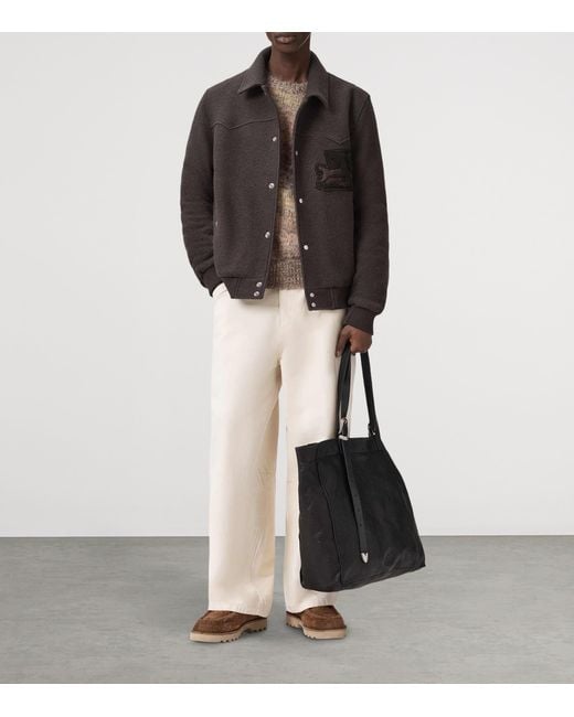AllSaints Black Wool Royce Bomber Jacket for men