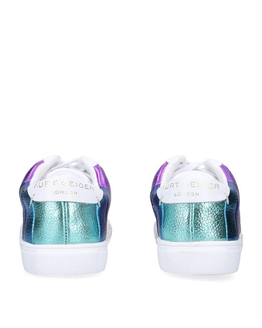 Kurt Geiger Purple Leather Lane Stripe Sneakers