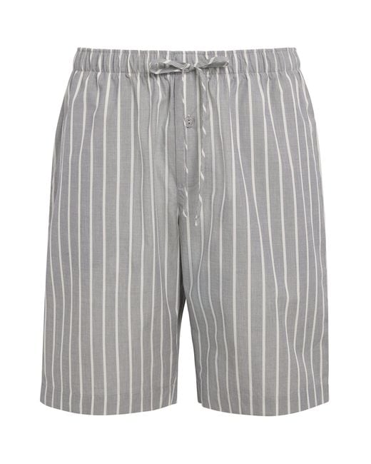 Hanro Gray Cotton Night & Day Lounge Shorts for men