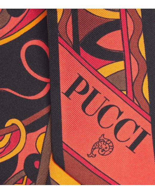 Emilio Pucci Red Silk Printed Scarf