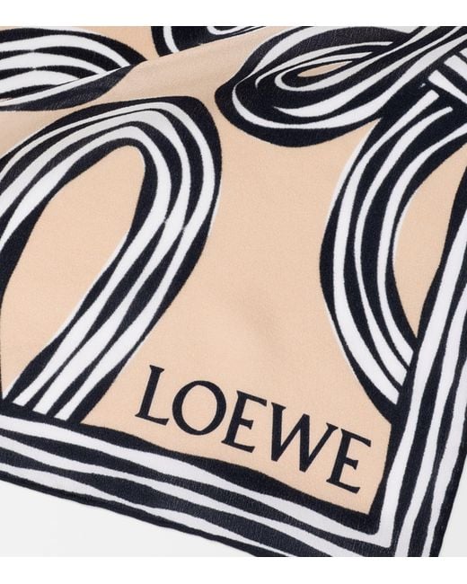 Loewe Natural X Paula's Ibiza Silk Anagram Print Scarf