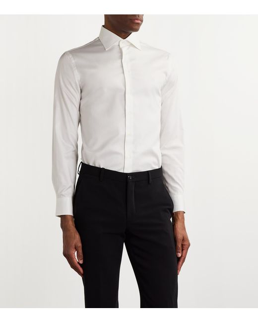 Giorgio Armani White Cotton Poplin Shirt for men