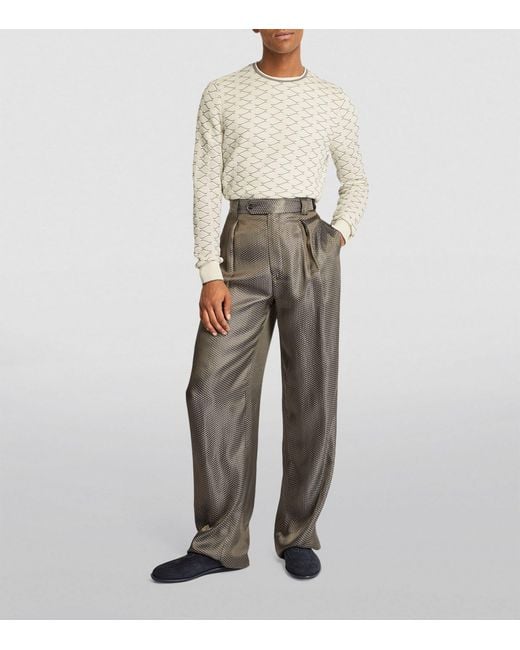 Giorgio Armani White Cashmere-cotton Sweater for men