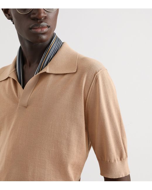 Dolce & Gabbana Natural Cashmere Polo Shirt for men
