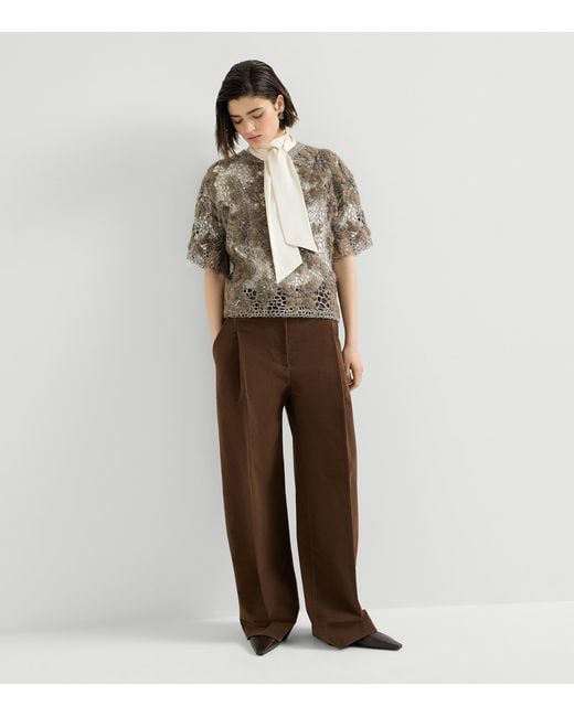 Brunello Cucinelli Brown Moleskin Sartorial Trousers