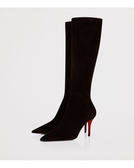 Christian Louboutin Black Miss Z Botta 80 Suede Boots