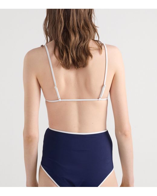 Prada Blue Triangle Bikini Top