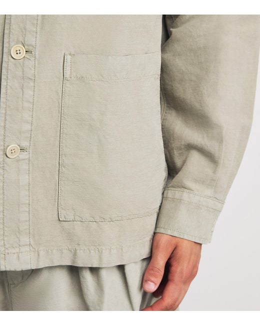 Norse Projects Green Cotton-Linen Julian Overshirt for men