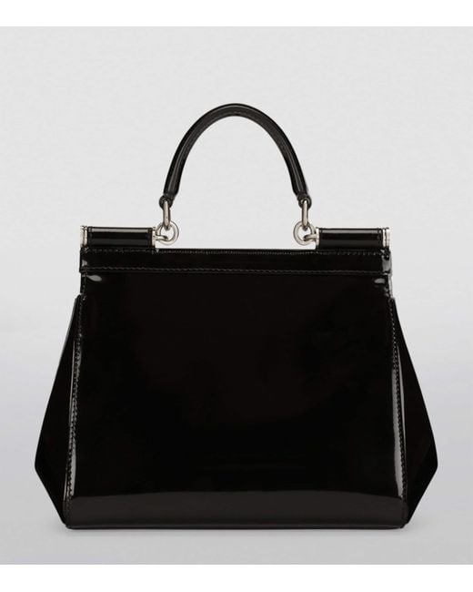 Dolce & Gabbana Black Leather Sicily Top-Handle Bag