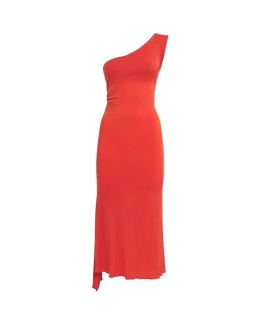 Nadine Mos Red Jersey Midi Slip Dress