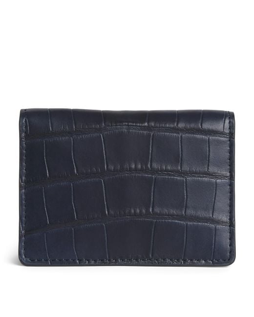 Elliot Rhodes Blue Crocodile Leather Card Holder for men