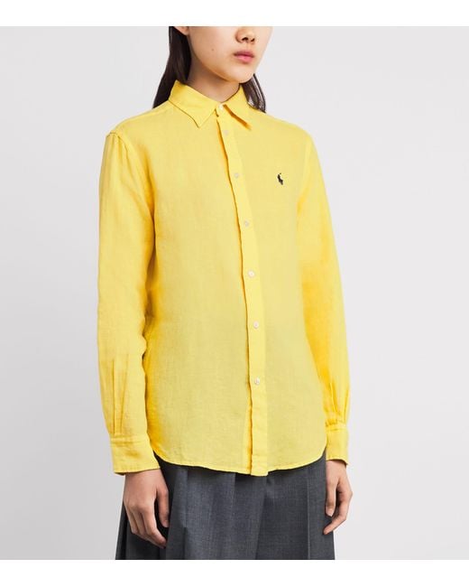 Polo Ralph Lauren Yellow Linen Classic Fit Shirt