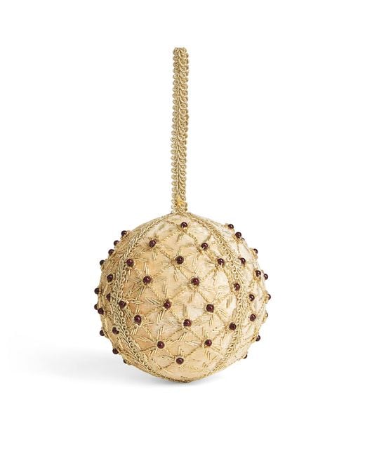 Harrods Metallic Velvet Bead-Embellished Bauble