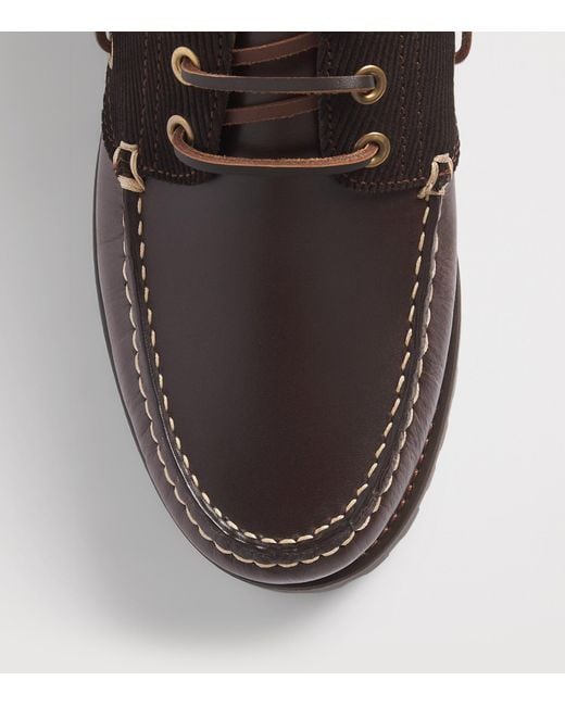 Barbour Brown Leather Darras Boat Shoes for men