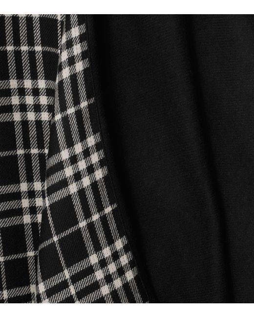 Burberry Black Wool Reversible Check Cape
