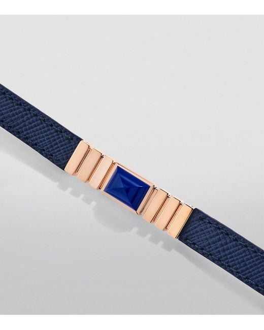 Marli New York Blue And Saffiano Leather Unii Bracelet