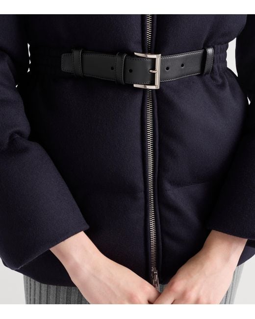 Prada Blue Down Loden Puffer Jacket