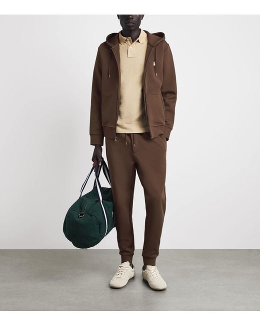 Polo Ralph Lauren Brown Cotton-Blend Logo Zip-Up Hoodie for men