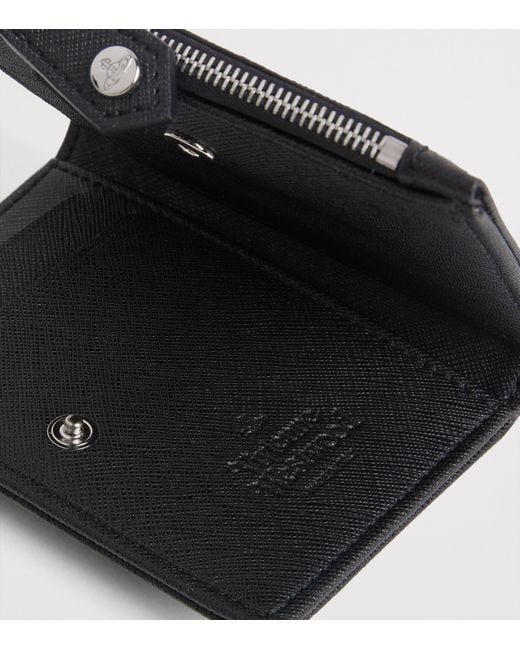 Vivienne Westwood Black Saffiano Leather Card Holder for men